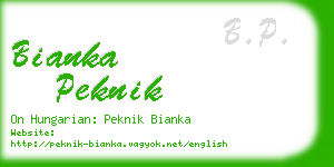bianka peknik business card
